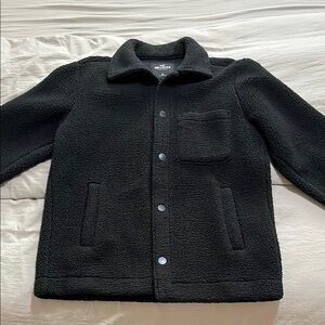 Hollister Black Lightweight Sherpa Jacket 2022